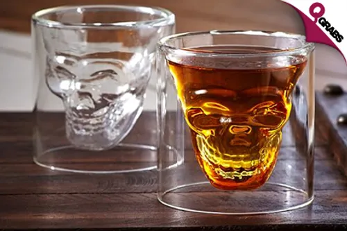From QR35 Thrill in Every Sip with Skull Embossed Glasses! (Up to QR138 Value)